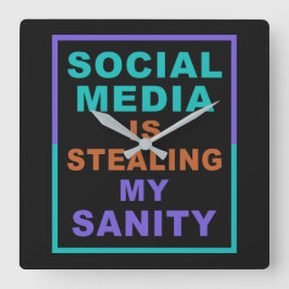 Funny "Social Media" Wanduhr