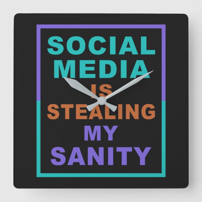 Funny "Social Media" Wanduhr (Vorderseite)