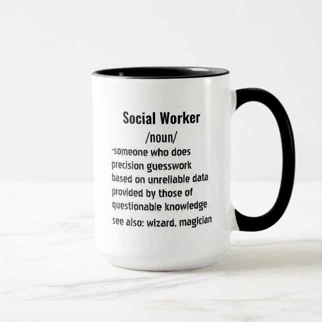Funny Social Worker Definition-Geschenke für Fraue Tasse (Rechts)