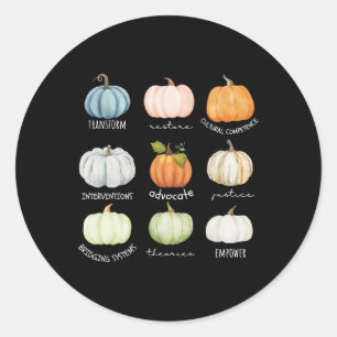 Funny Social Worker Halloween Fall Pumpkin Thanksg Runder Aufkleber