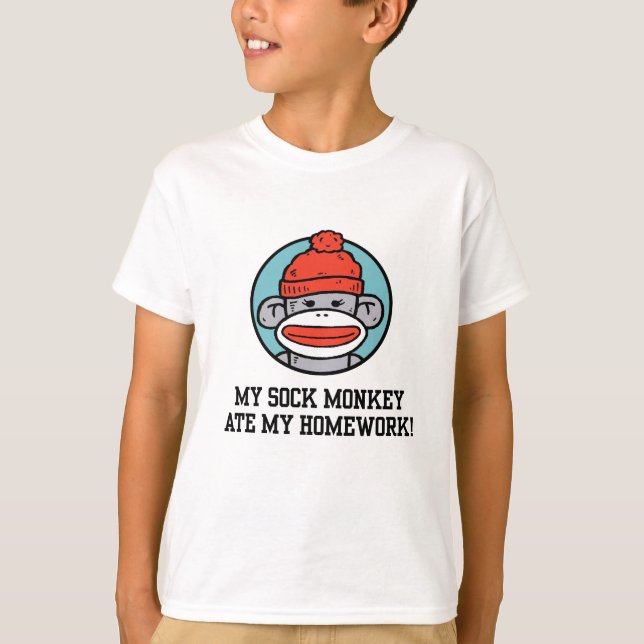 Funny Sock Monkey T-Shirt (Vorderseite)