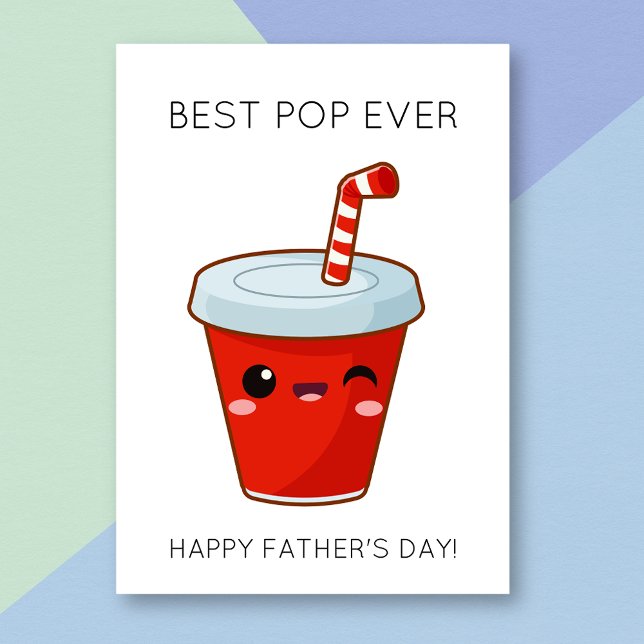 Funny Soda Best Pop Pun Vatertag Card Karte (Von Creator hochgeladen)