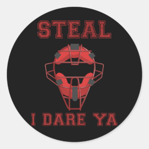 Funny Softball Catcher Steal Spaß Baseball Runder Aufkleber