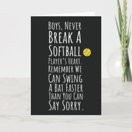 Funny Softball Christmas Cards Sport Team Player Karte