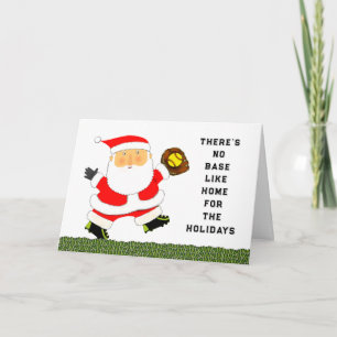 Funny Softball Christmas Feiertagskarte