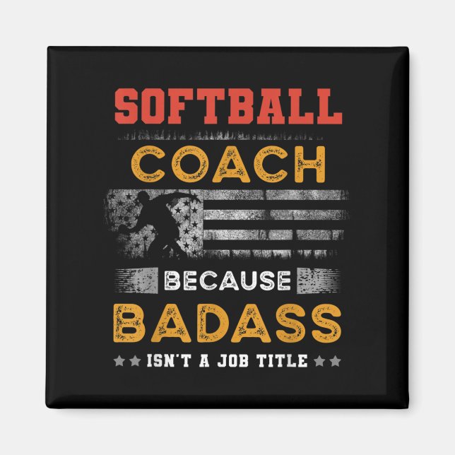 Funny Softball Coach Geschenk für Männer, Bad Soft Magnet (Vorne)