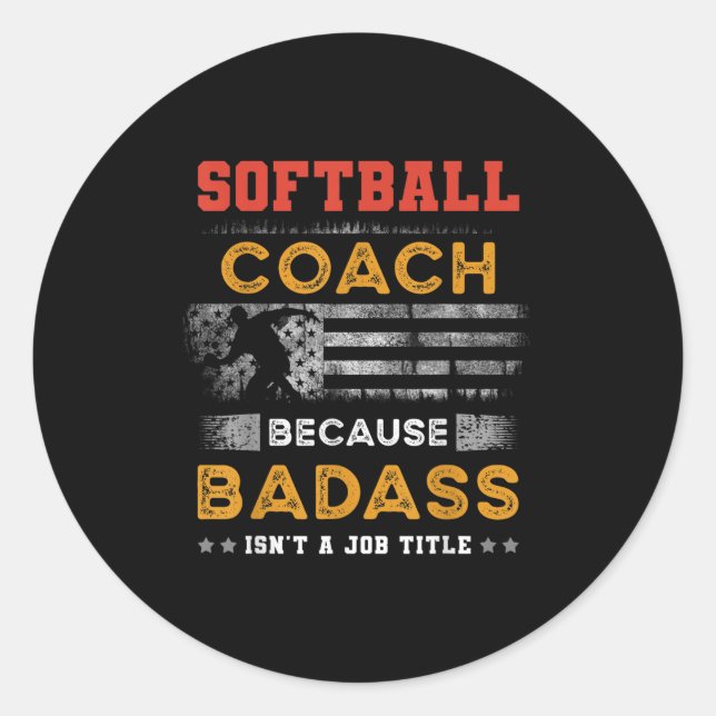 Funny Softball Coach Geschenk für Männer, Bad Soft Runder Aufkleber (Vorderseite)