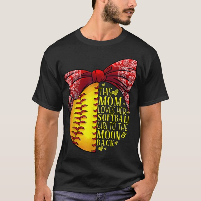 Funny Softball Geschenk Mama Frauen Pitcher Fangmä T-Shirt (Vorderseite)