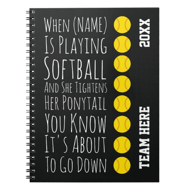 Funny Softball Gifts Player Team Girls Women Her Notizblock (Vorderseite)