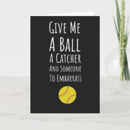 Funny Softball Pitcher Cards Spielersportmädchen Karte