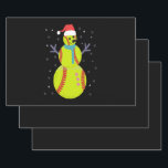 Funny Softball Snowman Weihnachtsgeschenk Geschenkpapier Set<br><div class="desc">witzig, Weihnachten, Neujahr, Urlaub, Winter, Familie, Santa, Snowman, Softball, Geschenk</div>
