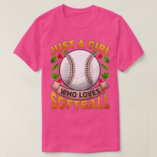Funny Softball Sport Lover nur ein Mädchen, das T-Shirt (Design vorne)