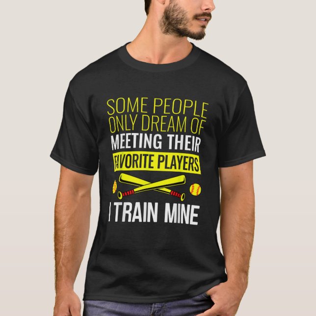 Funny Softball Trainer Bat and Ball Sports L T-Shirt (Vorderseite)