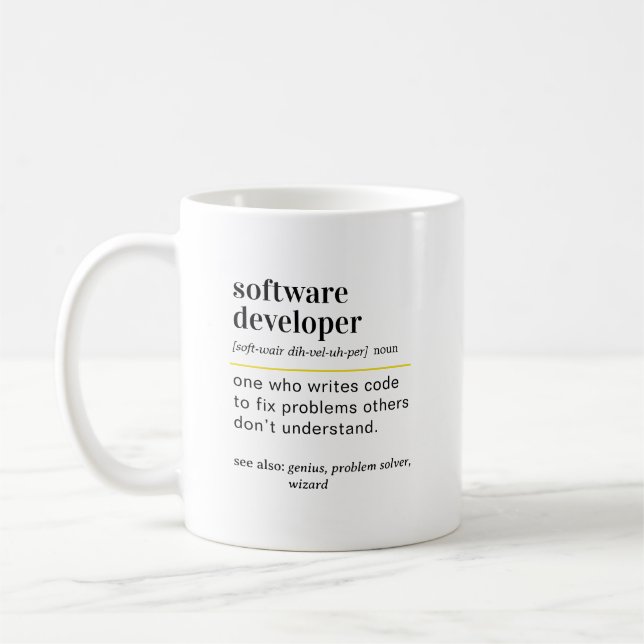 Funny Software Developer Definition Gift Kaffeetasse (Links)