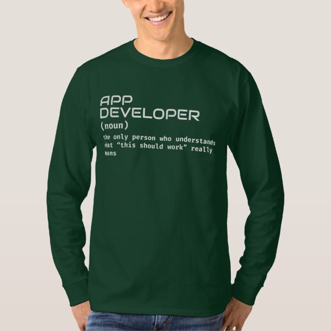 Funny Software Developer Definition Shirt (Vorderseite)