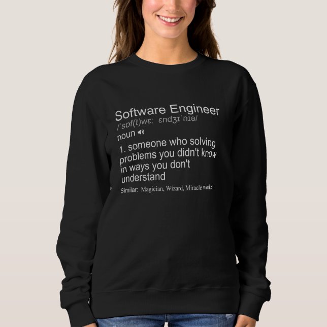 Funny Software Engineer & Developer Definition Sweatshirt (Vorderseite)