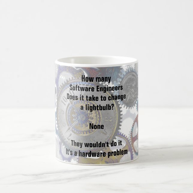 Funny Software ENGINEER Joke Ändern Sie eine Glühb Kaffeetasse (Mittel)