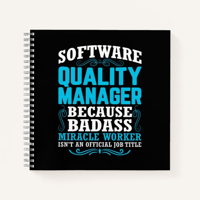 Funny Software Quality Manager Zitat Notizbuch (Vorderseite)