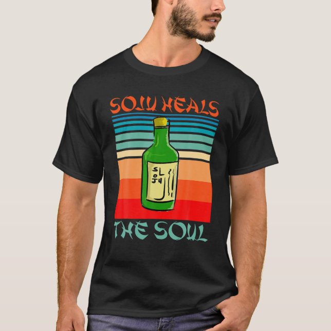 Funny Soju heilt das Soul Koreanischer Wein Drinki T-Shirt (Vorderseite)