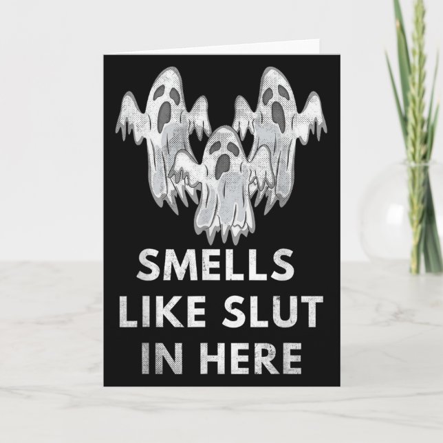 Funny Soky Halloween Offensive Adult Humor Ghost C Karte (Vorderseite)