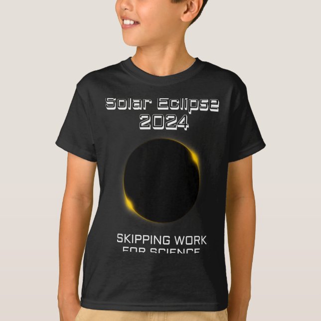 Funny Solar Eclipse Skipping Work Science T-Shirt (Vorderseite)