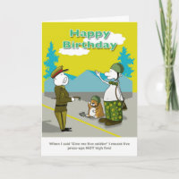 Funny Soldat Happy Birthday Card