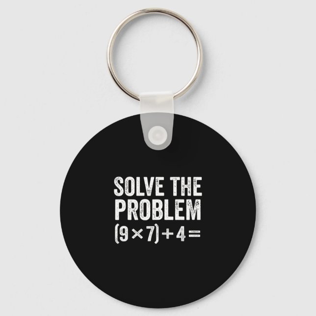 Funny Solve The Problem 67 Meme Six Seven  Schlüsselanhänger (Vorderseite)