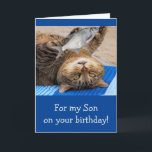 Funny Son Fischen Geburtstag Karte<br><div class="desc">Eine tolle Karte für den Sohn,  der nichts mehr als draußen mit einem Angelpfahl Liebe. Du weißt,  dass er nur in den letzten Besetzung kommen muss! Personalisieren Sie die Nachricht und erstellen Sie Ihren eigenen Gruß. Danke,  dass du gesucht hast! Foto ©Christine Greenspan</div>