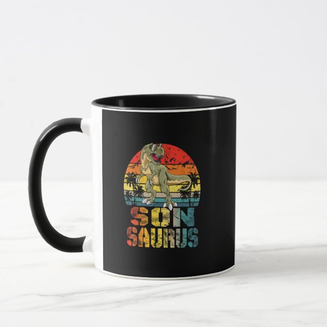 Funny Sonsaurus T Rex Dinosaur Familie Matching Tasse (Links)