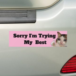 Funny "Sorry I'm Trying My Best" Bumper Sticker | Autoaufkleber