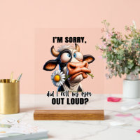 Funny sorry Rolle Augen Kuh Wort Kunst