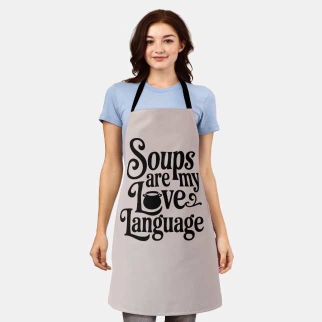 Funny Soup Lover Feinschmecker Küche Kochen Schürze (Getragen)