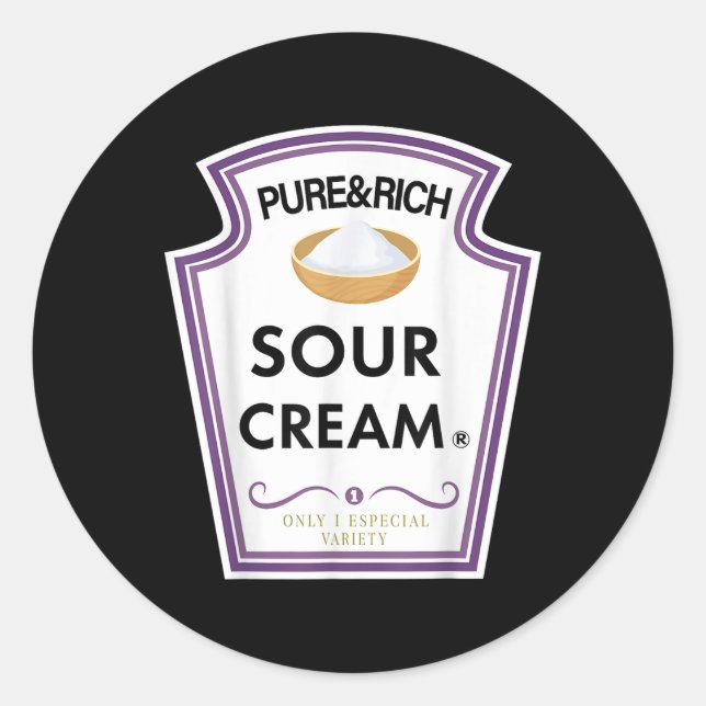 Funny Sour Cream Group Condition Family Halloween Runder Aufkleber (Vorderseite)