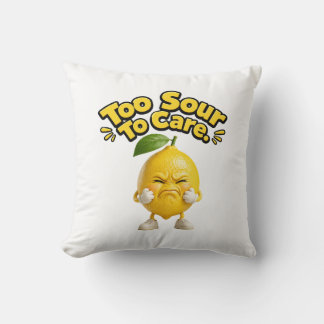 Funny Sour Lemon Throw Pillow | Cute Angry Lemon C Kissen