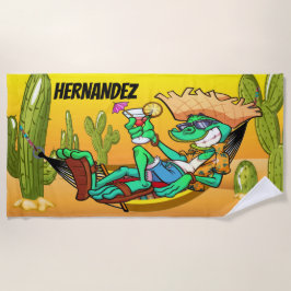 Funny Southwest Iguana Beach Handtuch