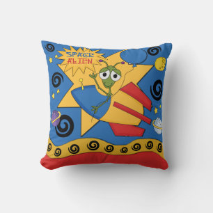 Funny Space Alien Pillow Kissen