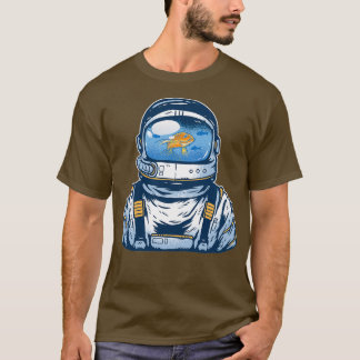 Funny Space Astronaut Aquarium Design T-Shirt