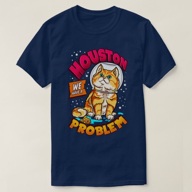 Funny Space Astronaut Katze gibt Männer Frauen Kin T-Shirt (Design vorne)