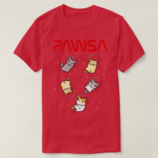 Funny Space Astronaut Katze gibt Männer Frauen Kin T-Shirt (Design vorne)
