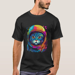 Funny Space Astronaut Katze gibt Männern Frauen Ki T-Shirt