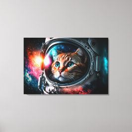 Funny Space Cat Astronaut Kitty Galaxy Universe Leinwanddruck
