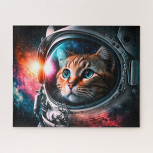 Funny Space Cat Astronaut Kitty Galaxy Universe Puzzle
