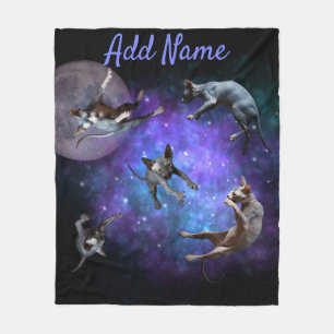 Funny Space Sphynx Katzen Floating Galaxy Katze Fleecedecke