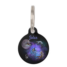 Funny Space Sphynx Katzen Floating Galaxy Katze Haustiermarke