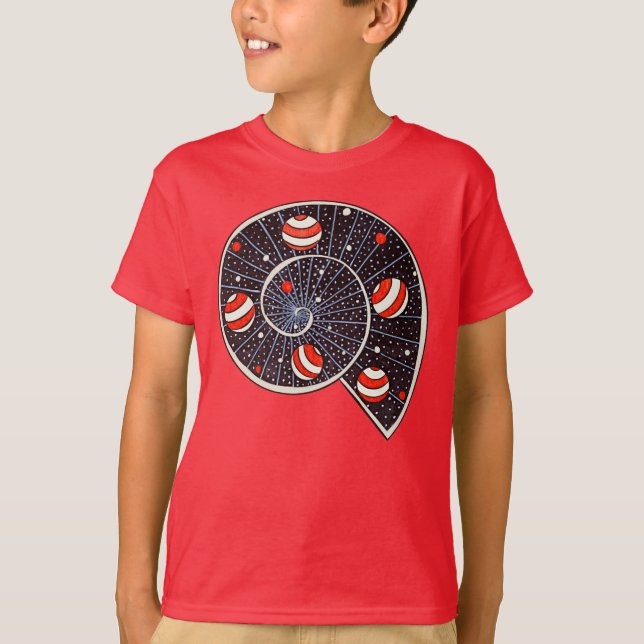 Funny Space Spiral Galaxy Kinder T-Shirt (Vorderseite)
