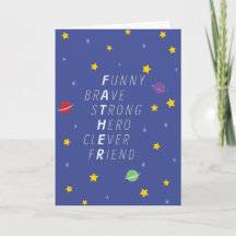 Funny Space Thema Vatertag Card