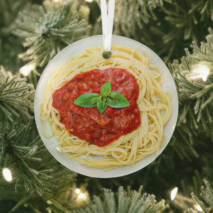 Funny Spaghetti Gag Geschenk Weihnachtsmetall Orna Ornament Aus Glas
