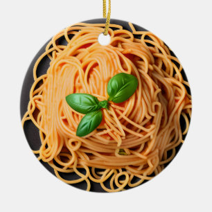Funny Spaghetti Pun Christmas Keramik Ornament