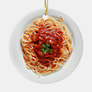 Funny Spaghetti Pun Christmas Keramik Ornament