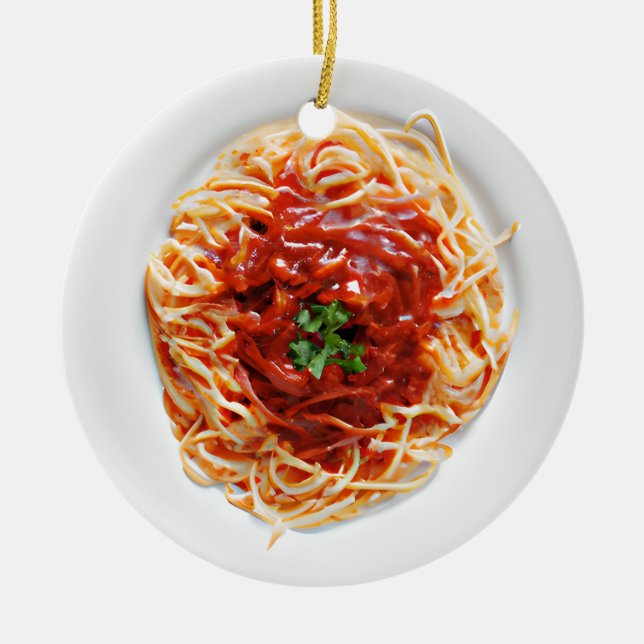 Funny Spaghetti Pun Christmas Keramik Ornament (Vorne)